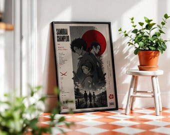 Samurai Champloo Anime Poster: Minimalist Manga Art Print
