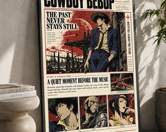 Cowboy Bebop Anime Poster: Minimalist Manga Art Print