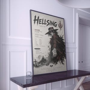 Hellsing Anime Poster: Minimalist Manga Art Print