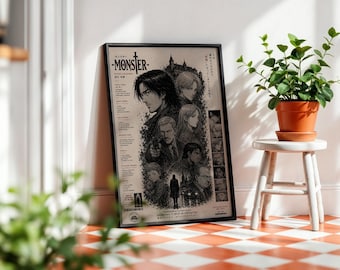 Minimalist Monster Anime Print: Manga Poster, Matte Finish