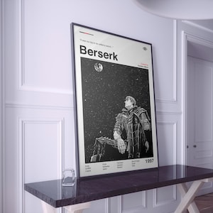 Berserk Guts Poster | Berserk Poster | Berserk Guts Anime Print | Anime Poster | Manga Poster | Minimalist Poster | Gift For Anime Fans