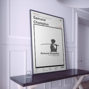 Samurai Champloo Anime Poster: Minimalist Manga Art Print