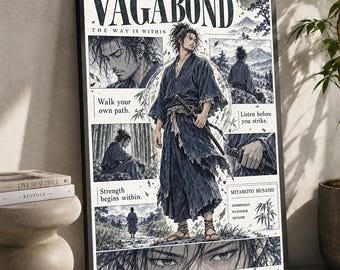 Vagabond Anime Poster: Minimalist Manga Art Print