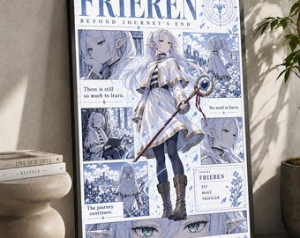 Sousou No Frieren Anime Poster: Minimalist Manga Art Print