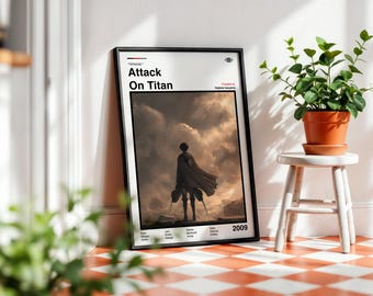 Attack On Titan Poster: Minimalist Anime Wall Art Print