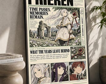 Sousou No Frieren Anime Poster: Minimalist Manga Art Print