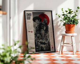 Cowboy Bebop Anime Poster: Minimalist Manga Art Print