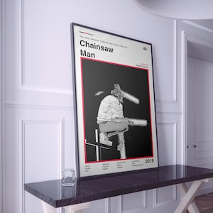 Chainsaw Man Anime Poster: Minimalist Manga Art Print
