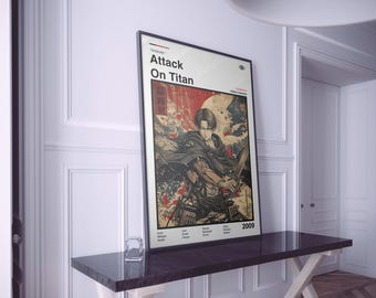 Attack On Titan Poster: Minimalist Anime Wall Art Print