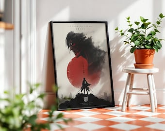 Attack On Titan Poster: Minimalist Anime Wall Art Print