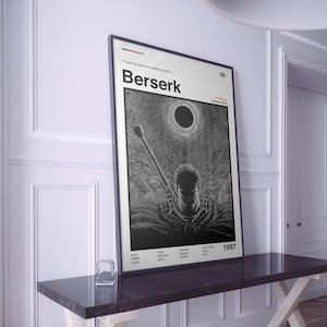 Berserk Guts Poster | Berserk Poster | Berserk Guts Anime Print | Anime Poster | Manga Poster | Minimalist Poster | Gift For Anime Fans