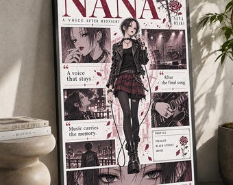 NANA Anime Poster: Minimalist Manga Art Print
