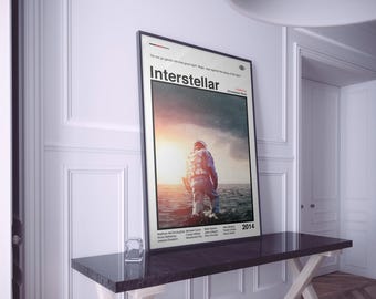 Interstellar Movie Poster: Minimalist Sci-Fi Wall Art