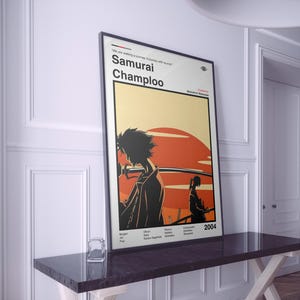 Samurai Champloo Anime Poster: Minimalist Manga Art Print