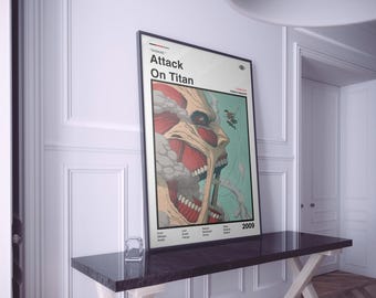 Attack On Titan Poster: Minimalist Anime Wall Art Print