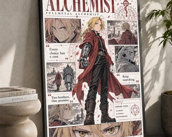 Full Metal Alchemist Poster: Minimalist Anime Manga Art Print