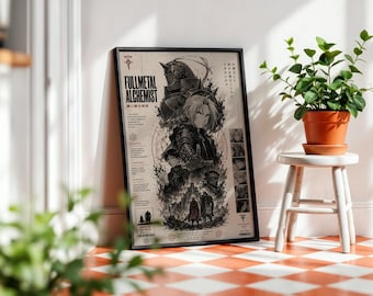 Full Metal Alchemist Poster: Minimalist Anime Manga Art Print