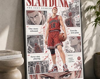 Slam Dunk Anime Poster: Minimalist Manga Print
