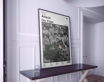 Attack On Titan Poster: Minimalist Anime Wall Art Print