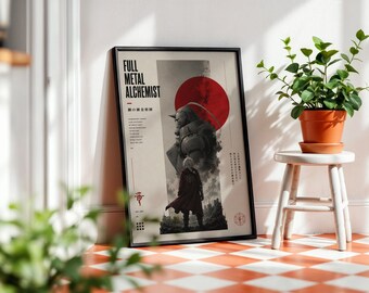 Full Metal Alchemist Poster: Minimalist Anime Manga Art Print