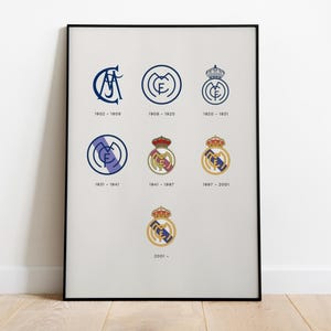 Real Madrid Logo Poster | Real Madrid Logo Print | Real Madrid Logo Wall Art | Football Poster | Soccer Poster | Minimalist Poster