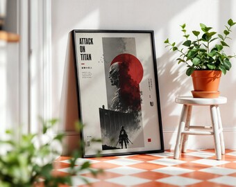 Attack On Titan Poster: Minimalist Anime Wall Art Print