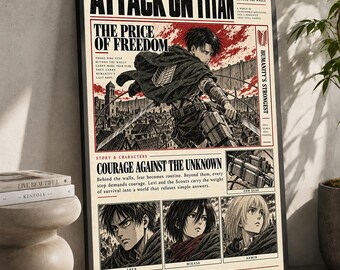 Attack On Titan Poster: Minimalist Anime Wall Art Print