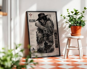 Hellsing Anime Poster: Minimalist Manga Art Print