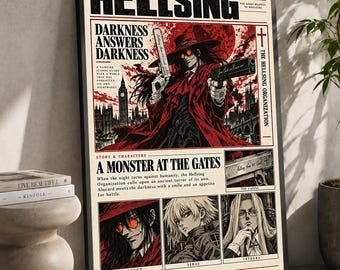 Hellsing Anime Poster: Minimalist Manga Art Print