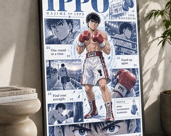 Hajime No Ippo Anime Poster: Minimalist Manga Art Print