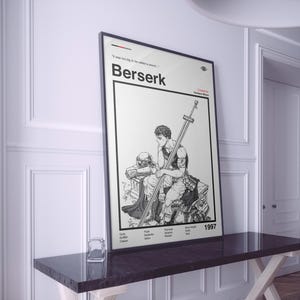 Berserk Guts Poster | Berserk Poster | Berserk Guts Anime Print | Anime Poster | Manga Poster | Minimalist Poster | Gift For Anime Fans