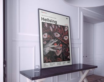 Hellsing Anime Poster: Minimalist Manga Art Print
