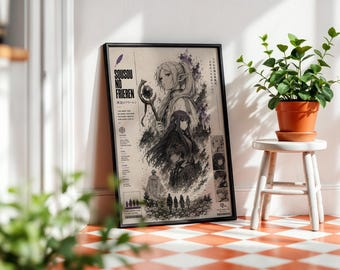 Sousou No Frieren Anime Poster: Minimalist Manga Art Print