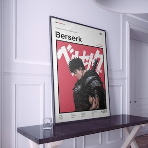 Berserk Guts Poster | Berserk Poster | Berserk Guts Anime Print | Anime Poster | Manga Poster | Minimalist Poster | Gift For Anime Fans