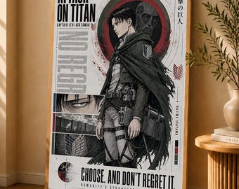 Attack On Titan Poster: Minimalist Anime Wall Art Print