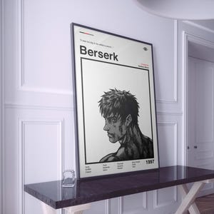 Berserk Guts Poster | Berserk Poster | Berserk Guts Anime Print | Anime Poster | Manga Poster | Minimalist Poster | Gift For Anime Fans