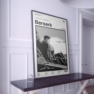 Berserk Guts Poster | Berserk Poster | Berserk Guts Anime Print | Anime Poster | Manga Poster | Minimalist Poster | Gift For Anime Fans