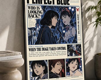 Perfect Blue Anime Poster: Minimalist Manga Art Print