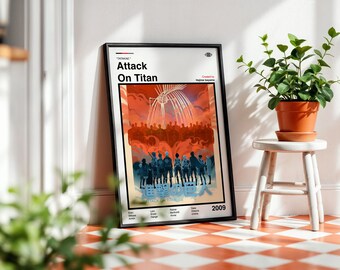 Attack On Titan Poster: Minimalist Anime Wall Art Print