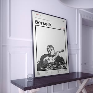 Berserk Guts Poster | Berserk Poster | Berserk Guts Anime Print | Anime Poster | Manga Poster | Minimalist Poster | Gift For Anime Fans