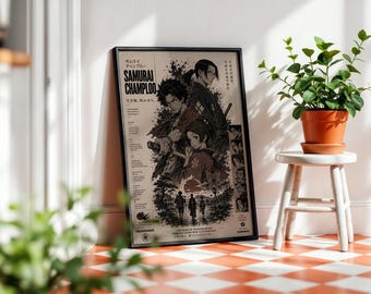 Samurai Champloo Anime Poster: Minimalist Manga Art Print