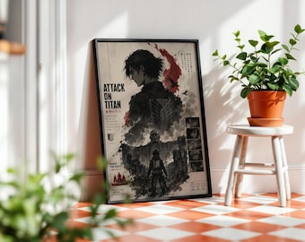 Attack On Titan Poster: Minimalist Anime Wall Art Print