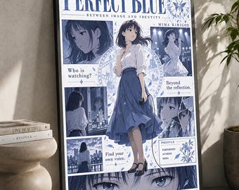 Perfect Blue Anime Poster: Minimalist Manga Art Print