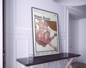 Póster de anime Slam Dunk: Impresión minimalista de manga