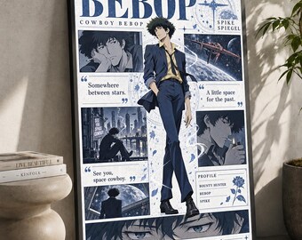 Cowboy Bebop Anime Poster: Minimalist Manga Art Print