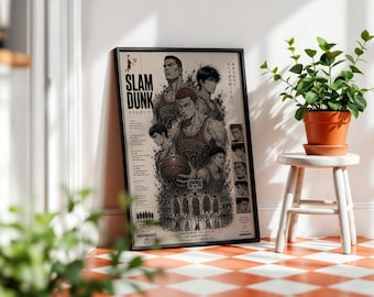 Slam Dunk Anime Poster: Minimalist Manga Print