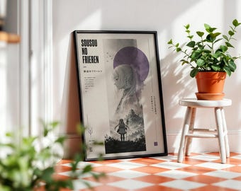 Sousou No Frieren Anime Poster: Minimalist Manga Art Print