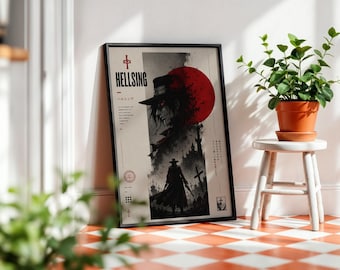 Hellsing Anime Poster: Minimalist Manga Art Print