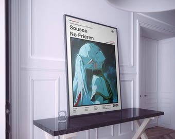 Sousou No Frieren Anime Poster: Minimalist Manga Art Print