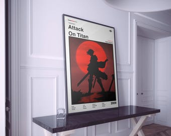 Attack On Titan Poster: Minimalist Anime Wall Art Print